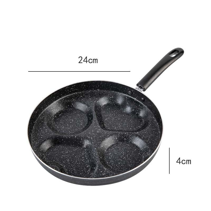 Love Frying Pan Non-Stick Flat Bottom Four-Hole Omelette Pan