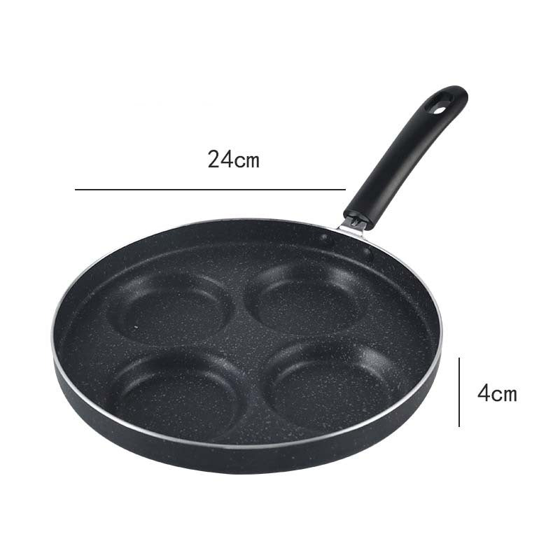 Love Frying Pan Non-Stick Flat Bottom Four-Hole Omelette Pan