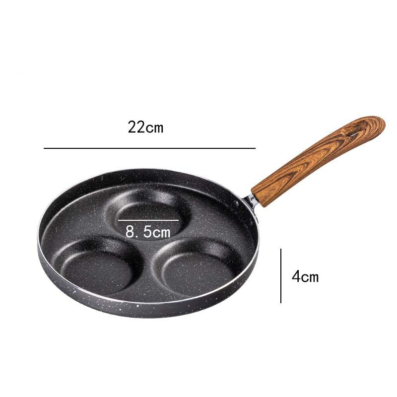 Love Frying Pan Non-Stick Flat Bottom Four-Hole Omelette Pan