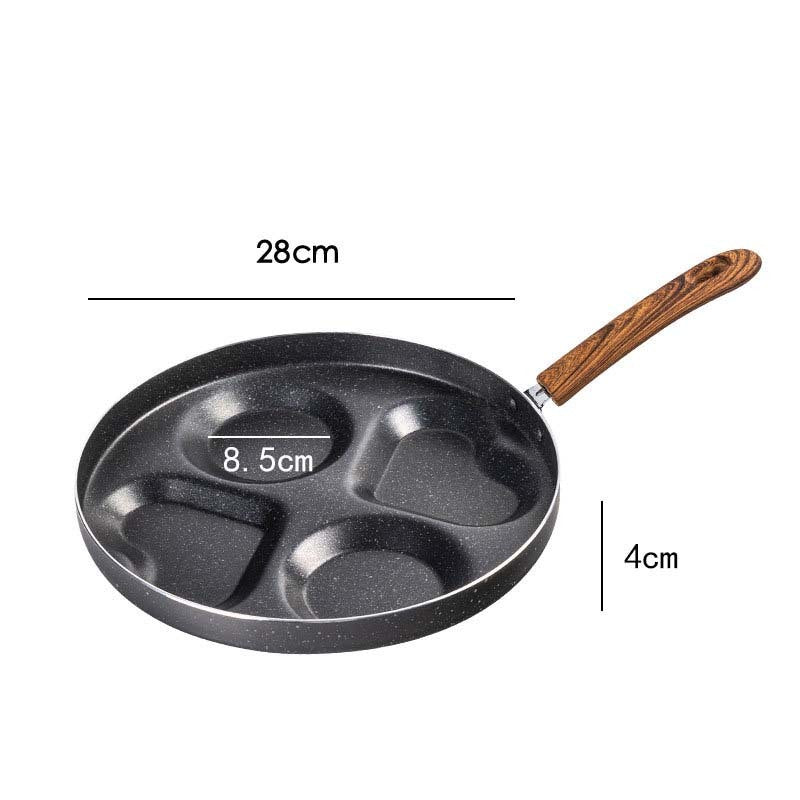 Love Frying Pan Non-Stick Flat Bottom Four-Hole Omelette Pan