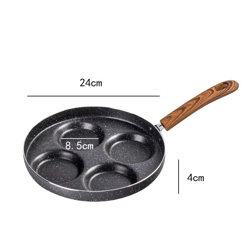 Love Frying Pan Non-Stick Flat Bottom Four-Hole Omelette Pan
