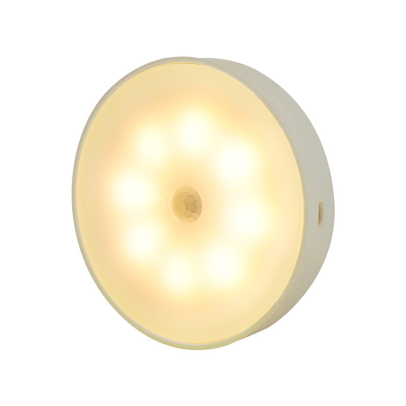 Usb Rechargeable Motion Sensor Light Round Wireless LED