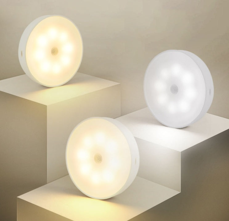 Usb Rechargeable Motion Sensor Light Round Wireless LED