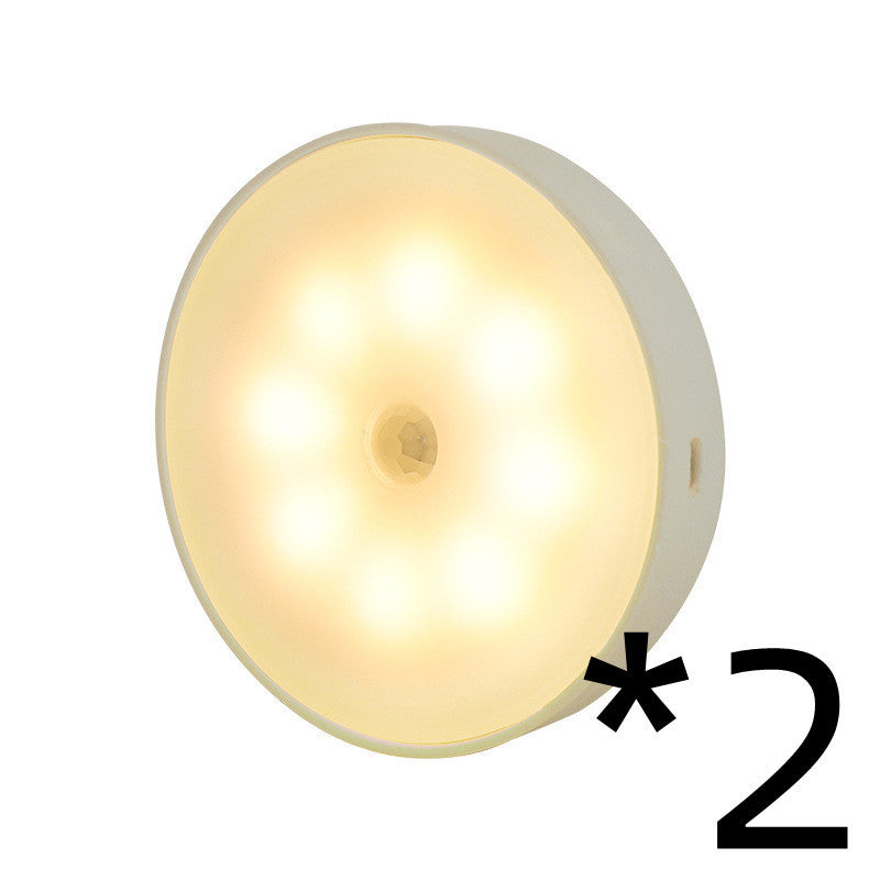 Usb Rechargeable Motion Sensor Light Round Wireless LED