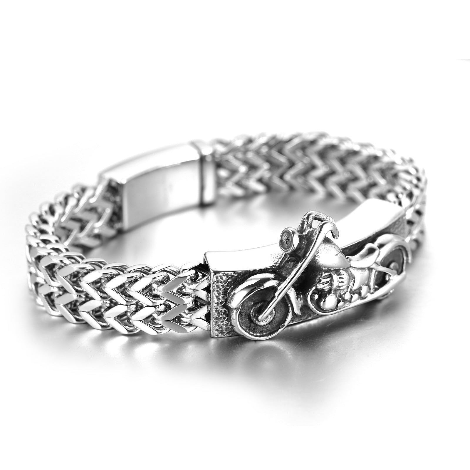 Hip-hop Stainless Steel Motorcycle Bracelet