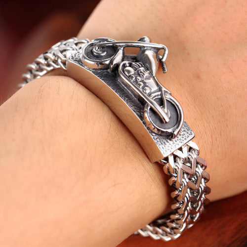 Hip-hop Stainless Steel Motorcycle Bracelet