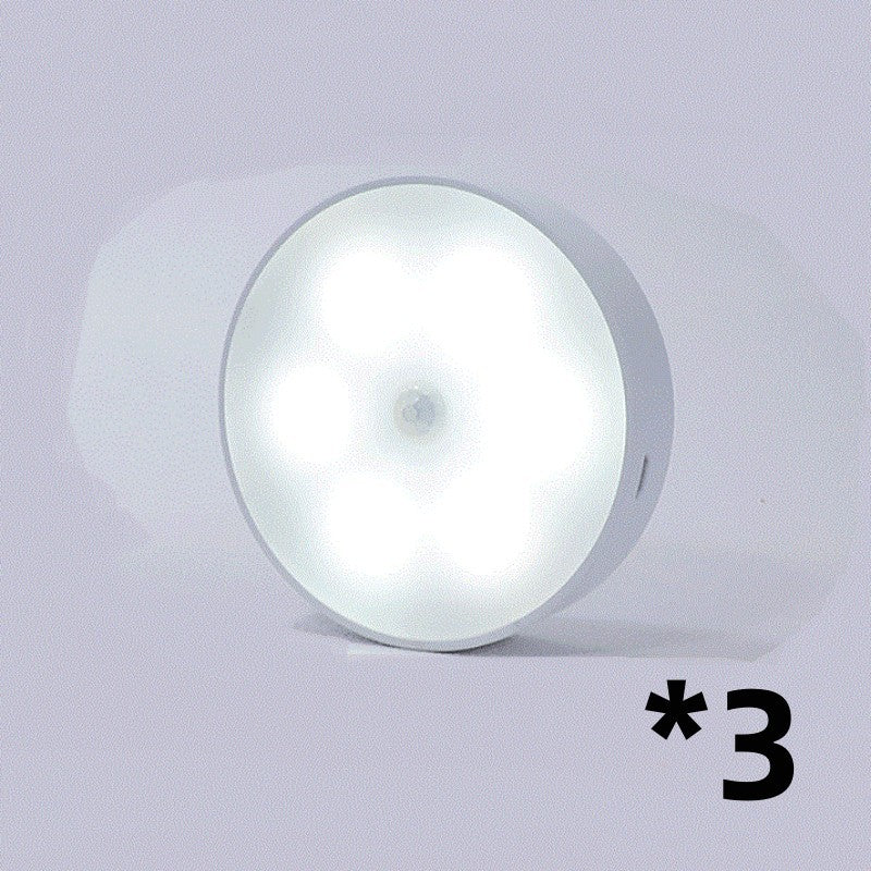 Usb Rechargeable Motion Sensor Light Round Wireless LED