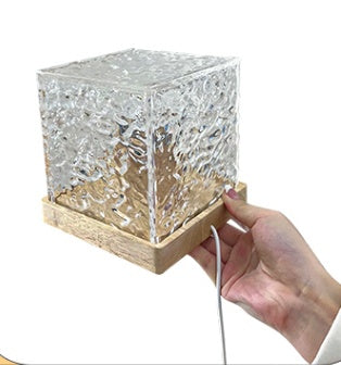 LED Water Ripple Ambient Night Light USB Rotating Projection Crystal Table Lamp