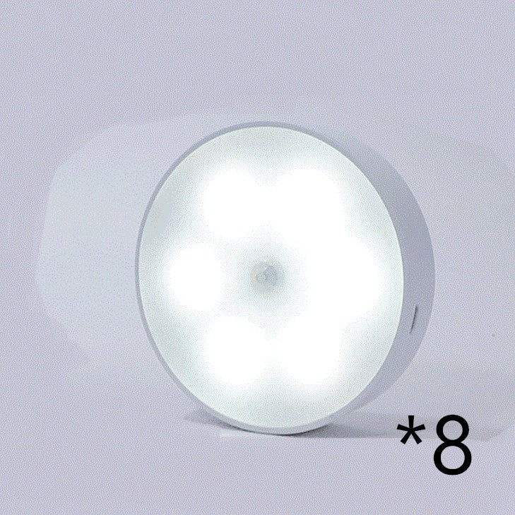 Usb Rechargeable Motion Sensor Light Round Wireless LED