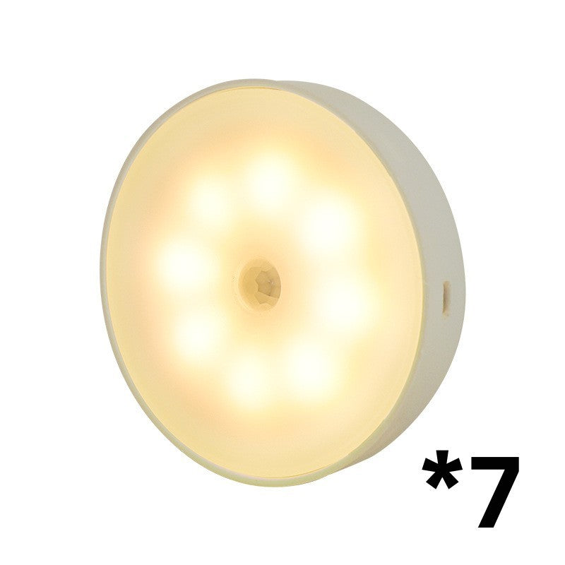 Usb Rechargeable Motion Sensor Light Round Wireless LED