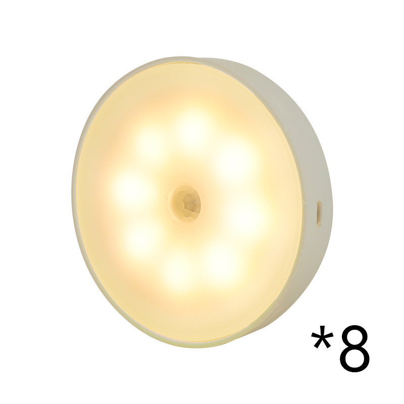 Usb Rechargeable Motion Sensor Light Round Wireless LED