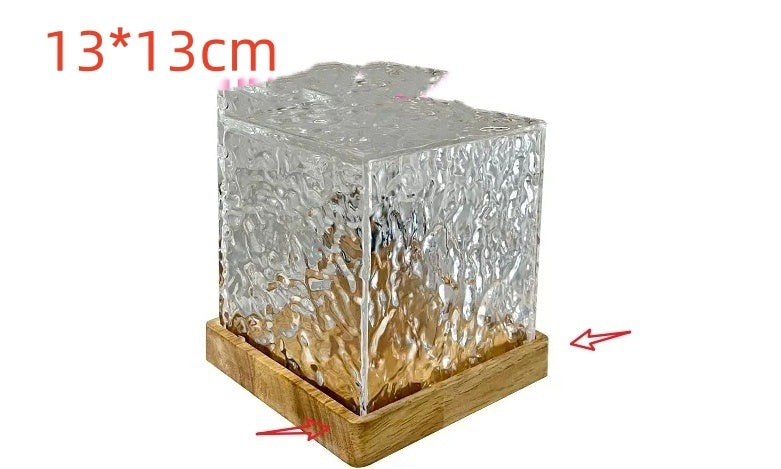 LED Water Ripple Ambient Night Light USB Rotating Projection Crystal Table Lamp