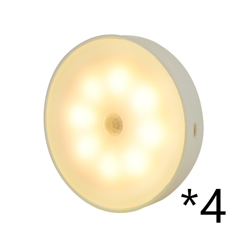 Usb Rechargeable Motion Sensor Light Round Wireless LED
