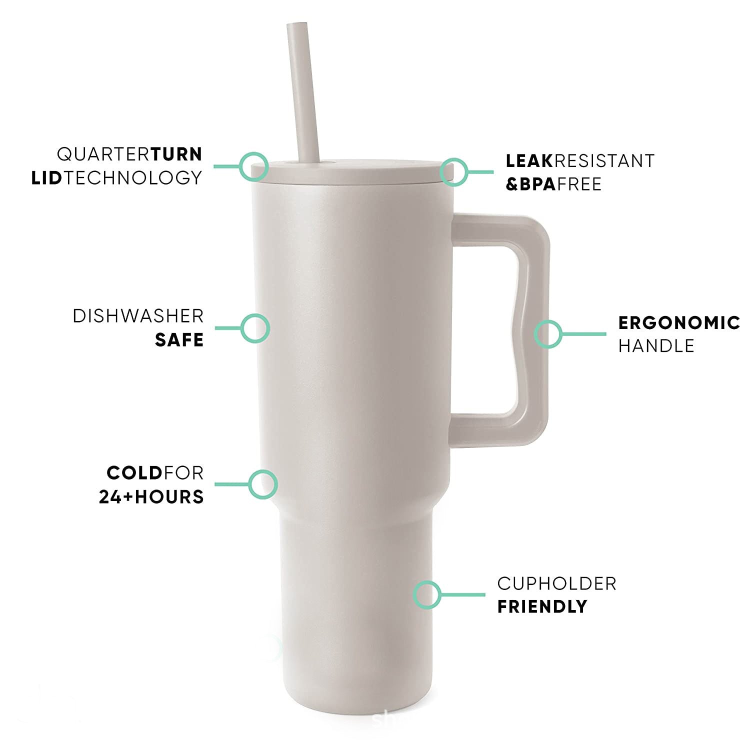 40oz Handle Cup 304 Stainless Steel Cold Insulation Large Ice Cup