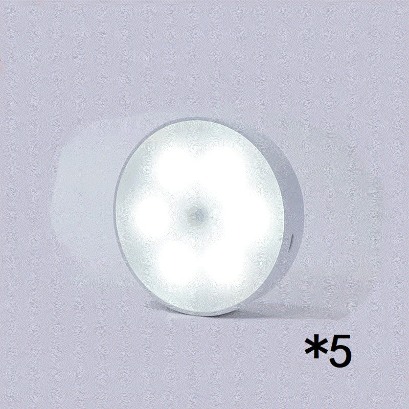 Usb Rechargeable Motion Sensor Light Round Wireless LED